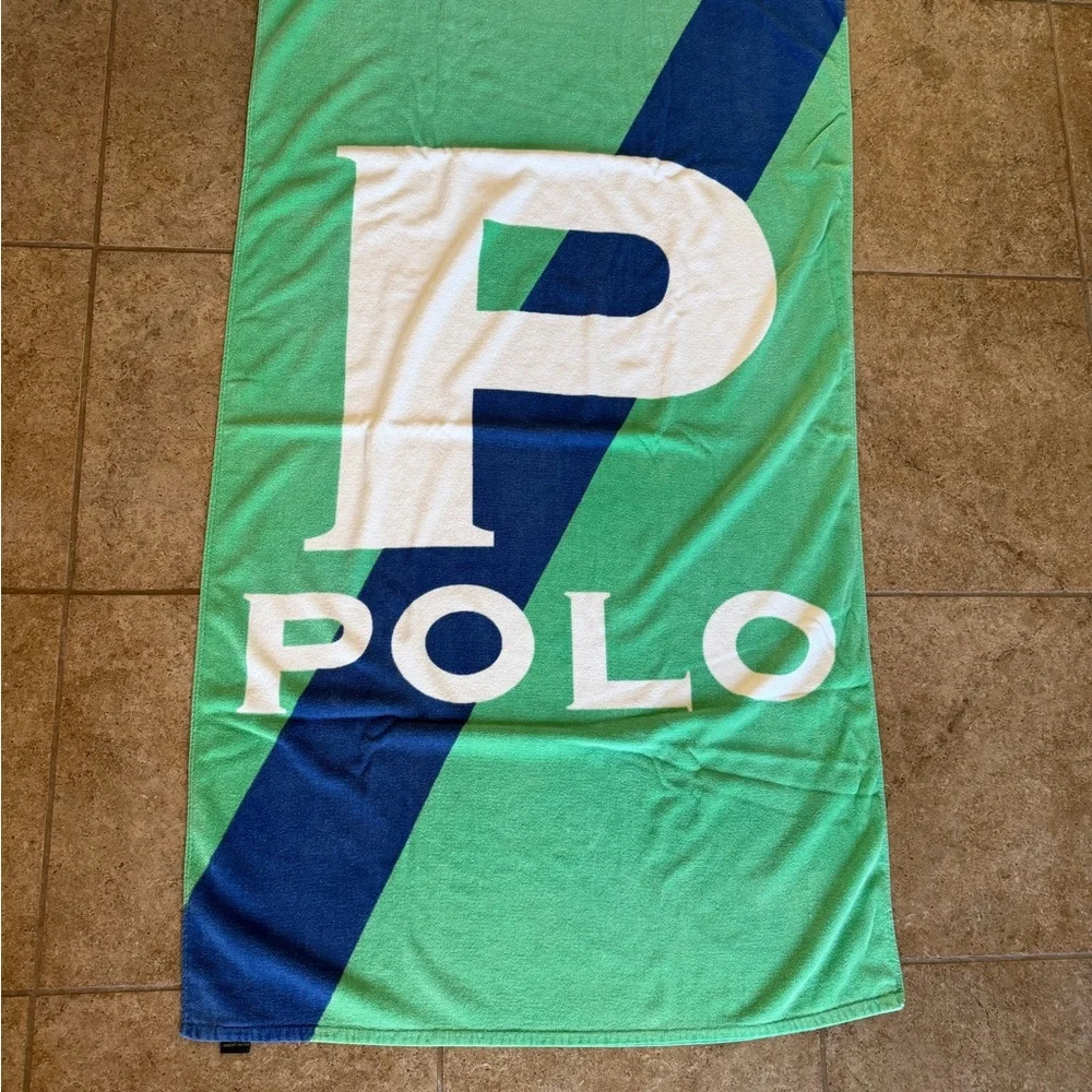 Vintage Ralph Lauren Beach Towel. 1990s Polo. Blue Label Y2K 62”x35”